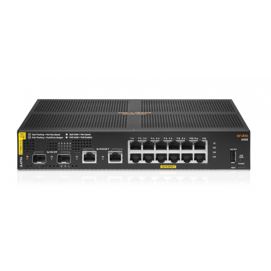 Aruba 6100 12G Class4 PoE 2G/2SFP+ 139W Switch