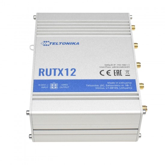 Teltonika RUTX12 Dual LTE Cat 6 Router Teltonika RUTX12 Dual LTE Cat 6 Router
