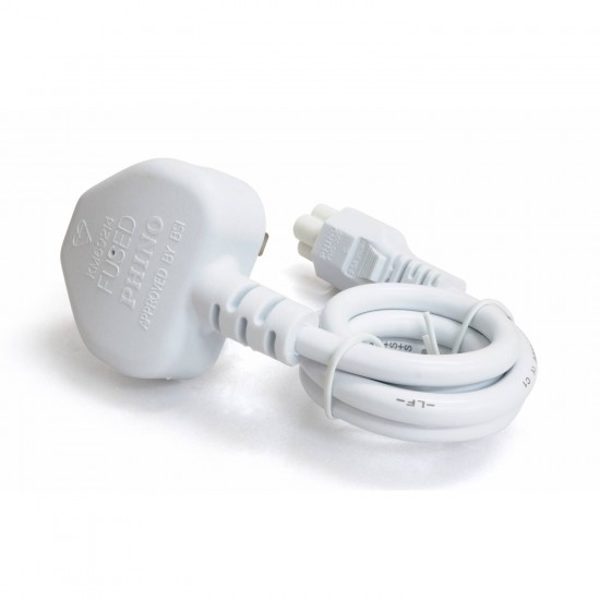 OEM Power Cord C5 UK Plug White 65cm (UK-C5-1-W-65) OEM Power Cord C5 UK Plug White 65cm (UK-C5-1-W-65)
